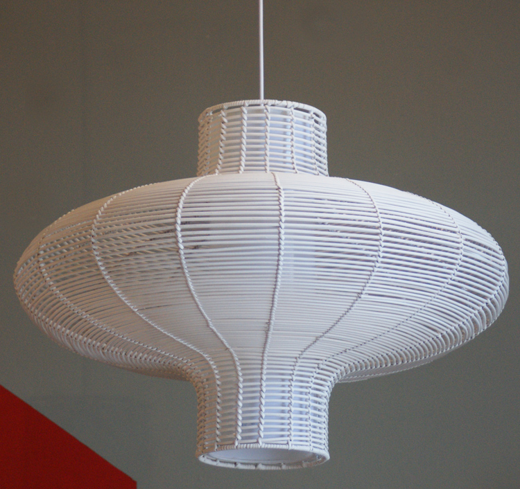 Isoleren Andes wrijving Witte rieten hanglamp -